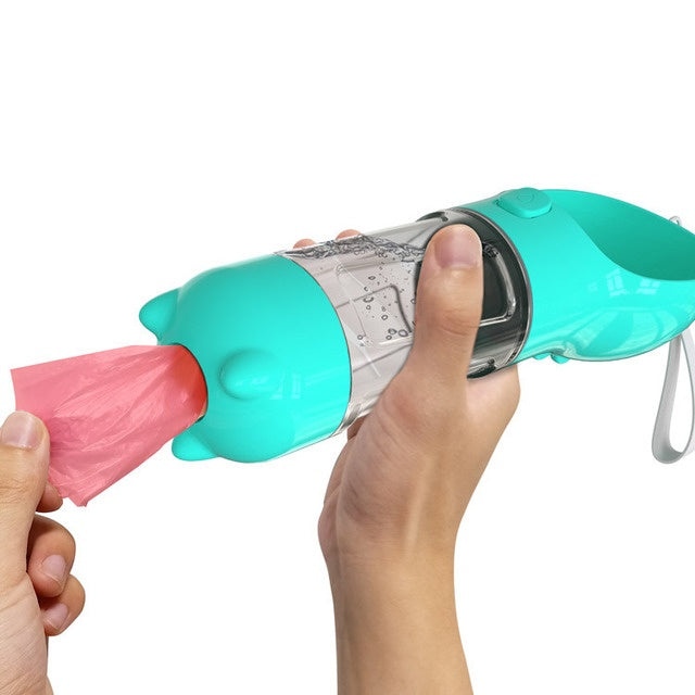 GoBuddy™ – 4-in-1 Pet Travel Bottle for Food, Water & Clean-Up
