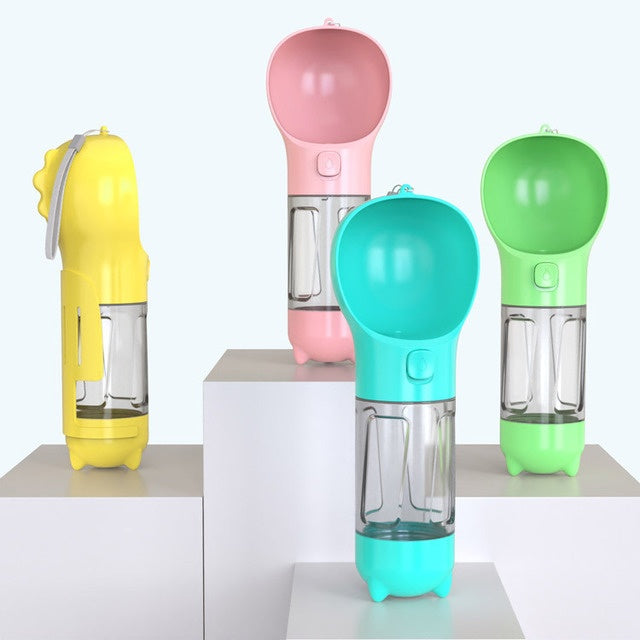 GoBuddy™ – 4-in-1 Pet Travel Bottle for Food, Water & Clean-Up