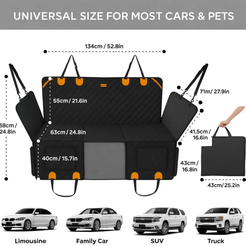 PawShield™ Hard-Bottom Car Hammock